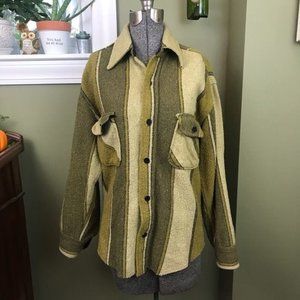 Vintage C.P.O. Wool Jacket Striped Brown Tan